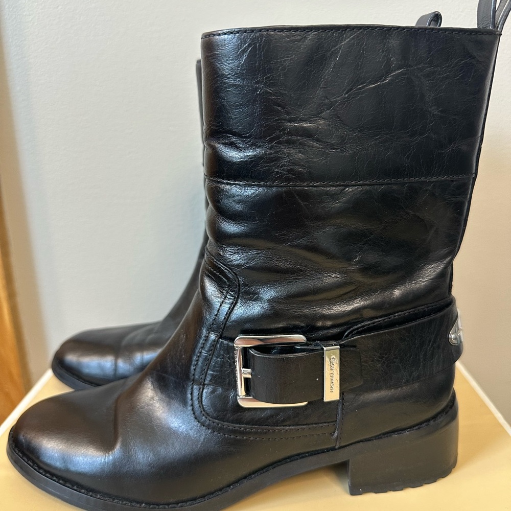 Michael Kors Black Leather Ankle Boots - Picture 5 of 10